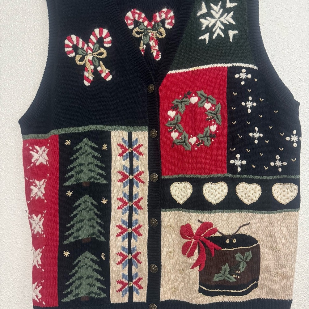 Nutcracker Vintage Size 3x Patchwork Christmas Sw… - image 5